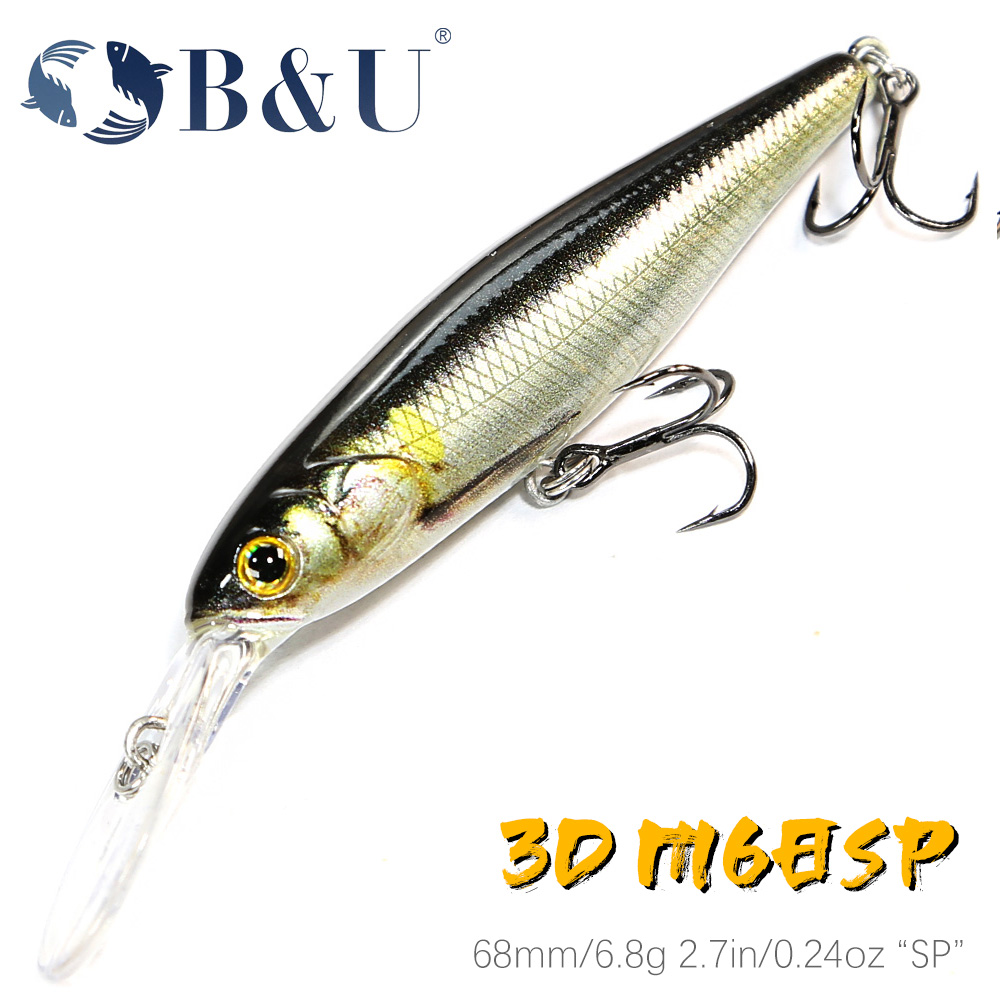 Fishing Lure Jerkbait - B&U 68mm 3D Printing Shad Opschorting