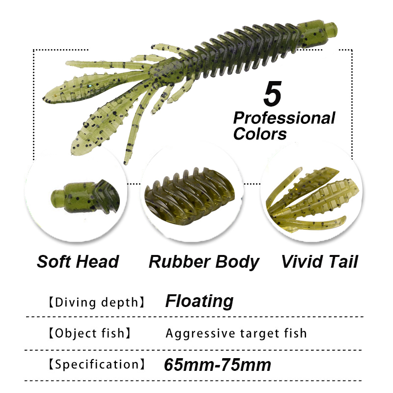 Westbass 5Pcs Zachte Larve Bai - Fishing Lure Soft Plastic recensie en prijs